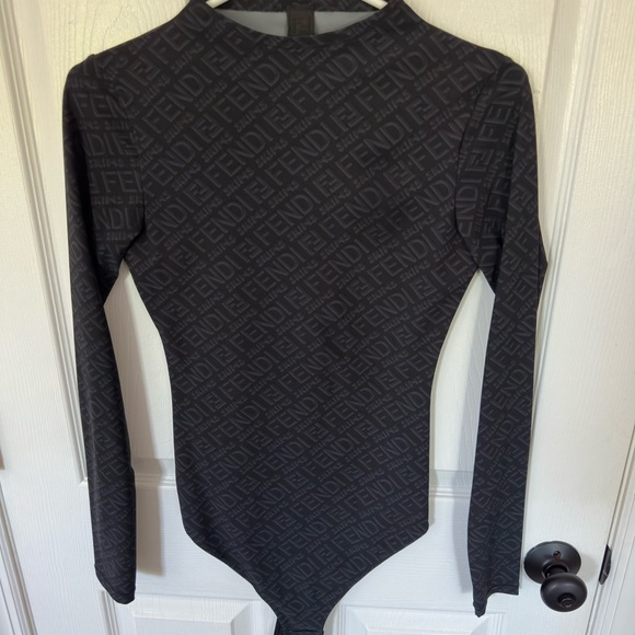 SKIMS Fendi Black Long Sleeve Bodysuit